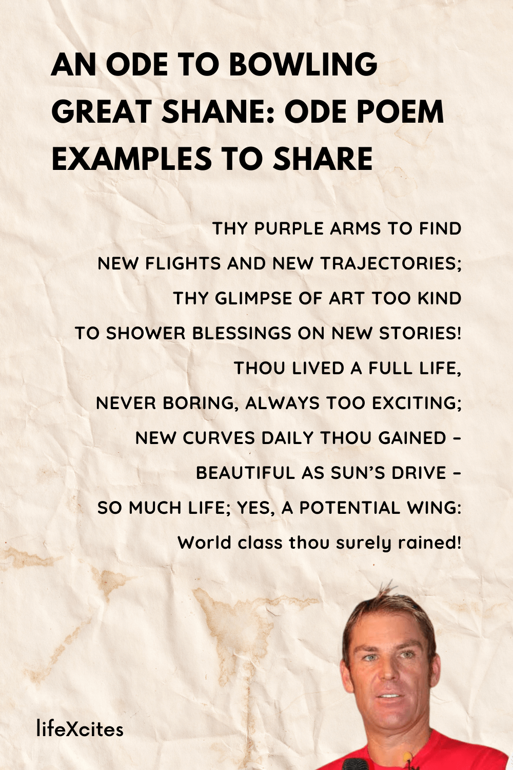 An Ode to Bowling Great Shane ode poem examples