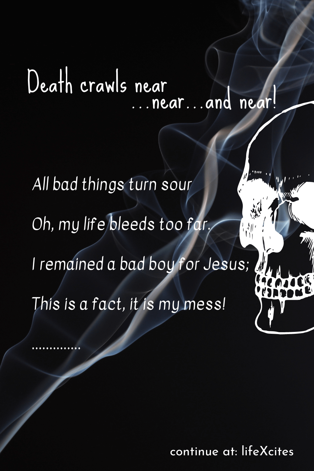 death crawls near sad poem