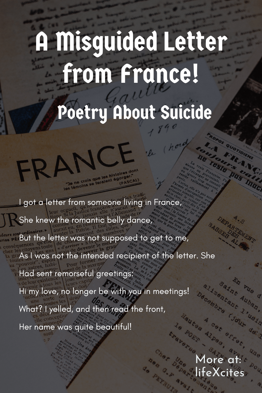 A Misguided Letter from France! Part A – Poetry About Suicide