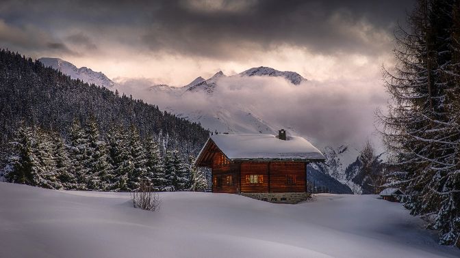 cabin on mountain